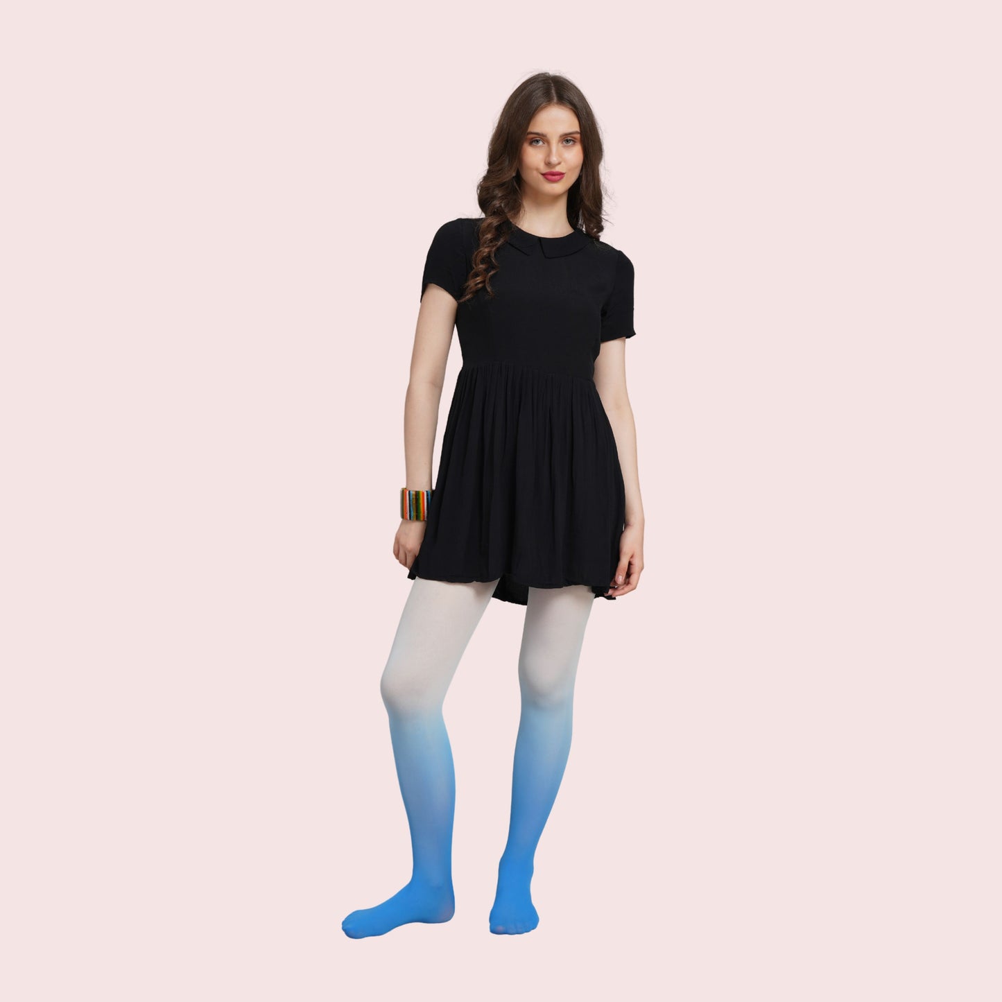 Dual Drama Gradient - Blue Ombre & Black Ombre Stockings