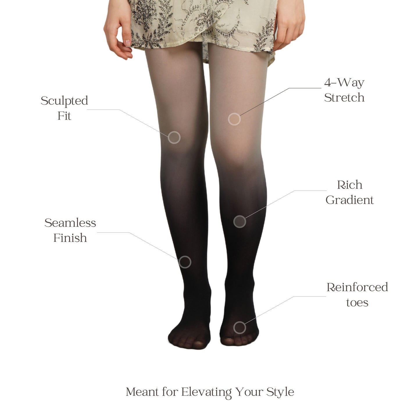 Eclipse Gradient Stockings - Black Ombre