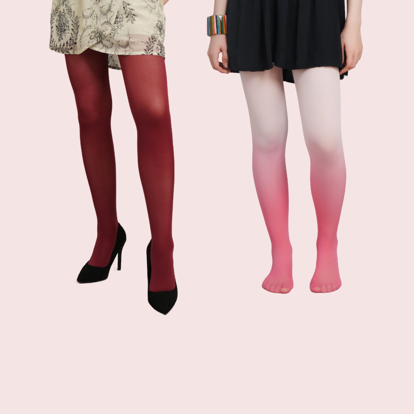 Sunset Spill - Burgundy & Pink Ombre Stockings