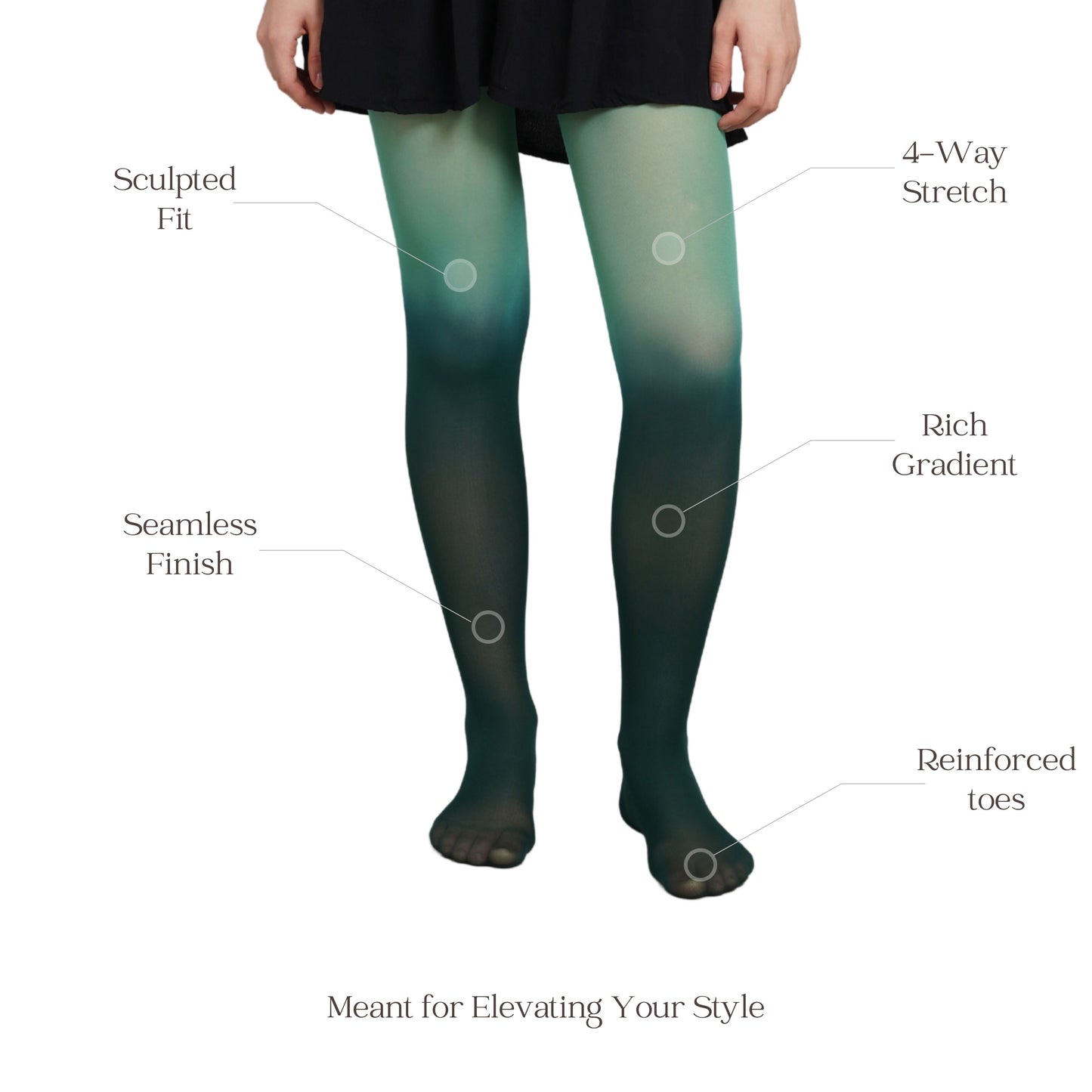 Aurora Gradient Stockings - Green Ombre