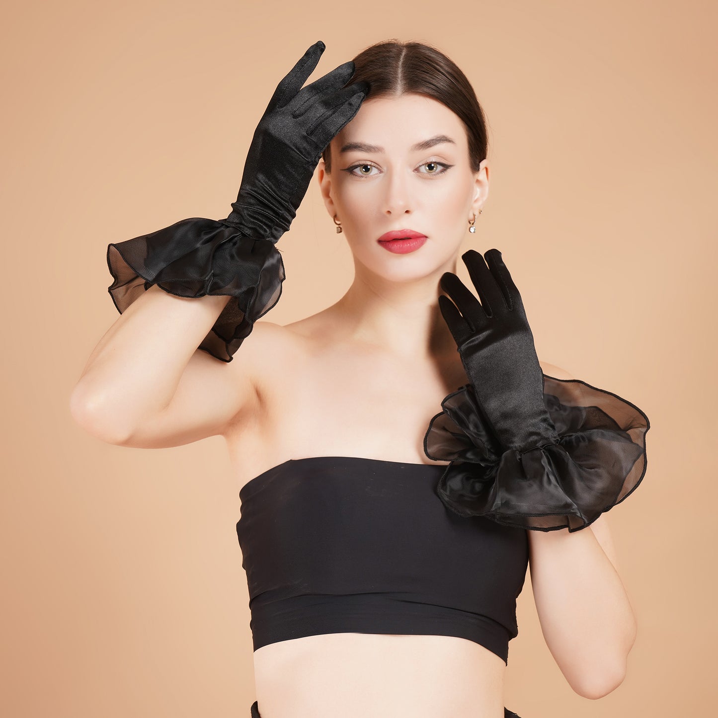 Calla Lily Gloves - Black Gloves