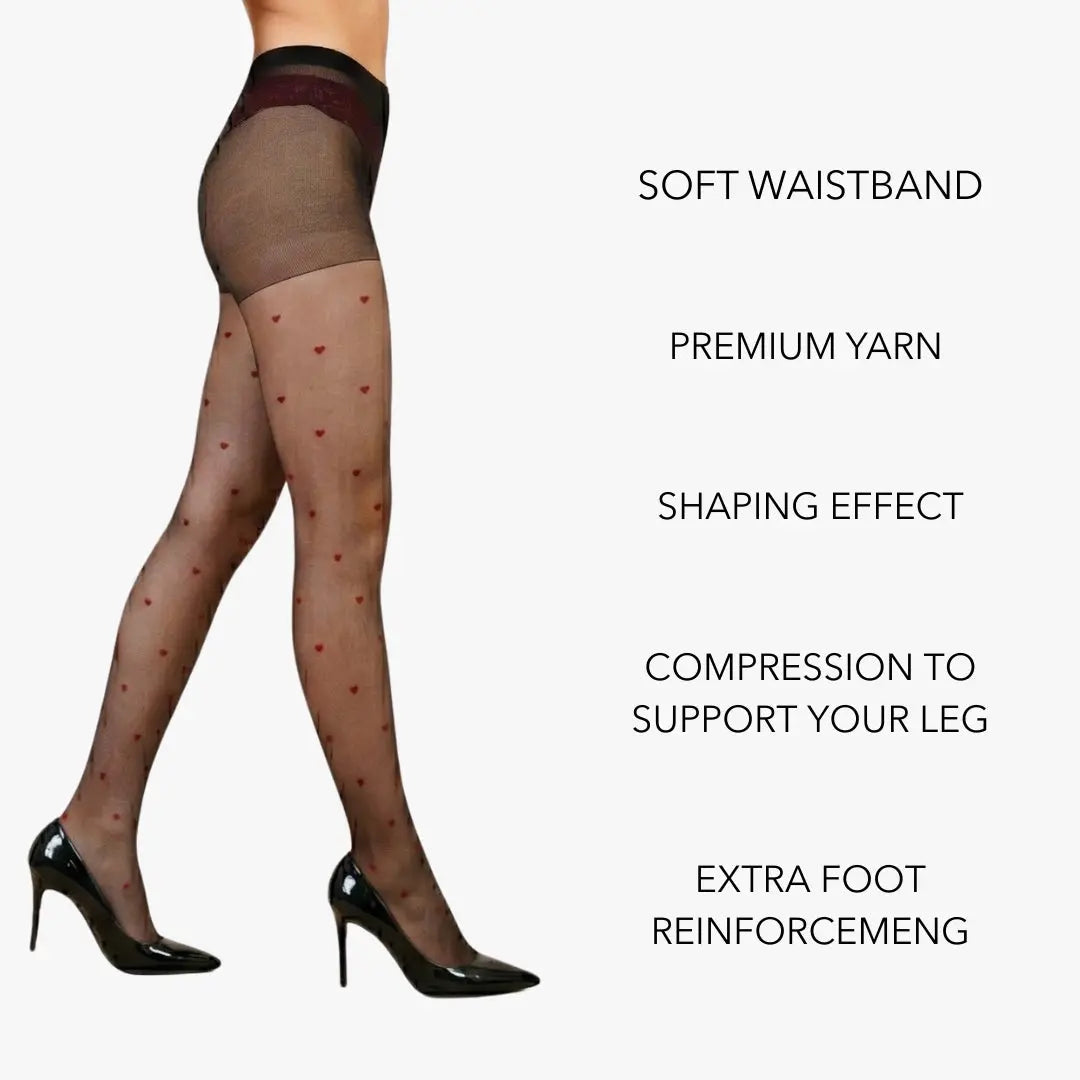 Amor Hearts Sheer Stockings