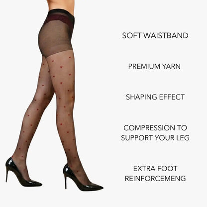 Amor Hearts Sheer Stockings