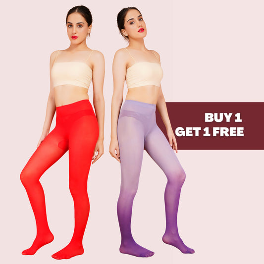 Radiant Reverie - Red and Purple Ombre Stockings