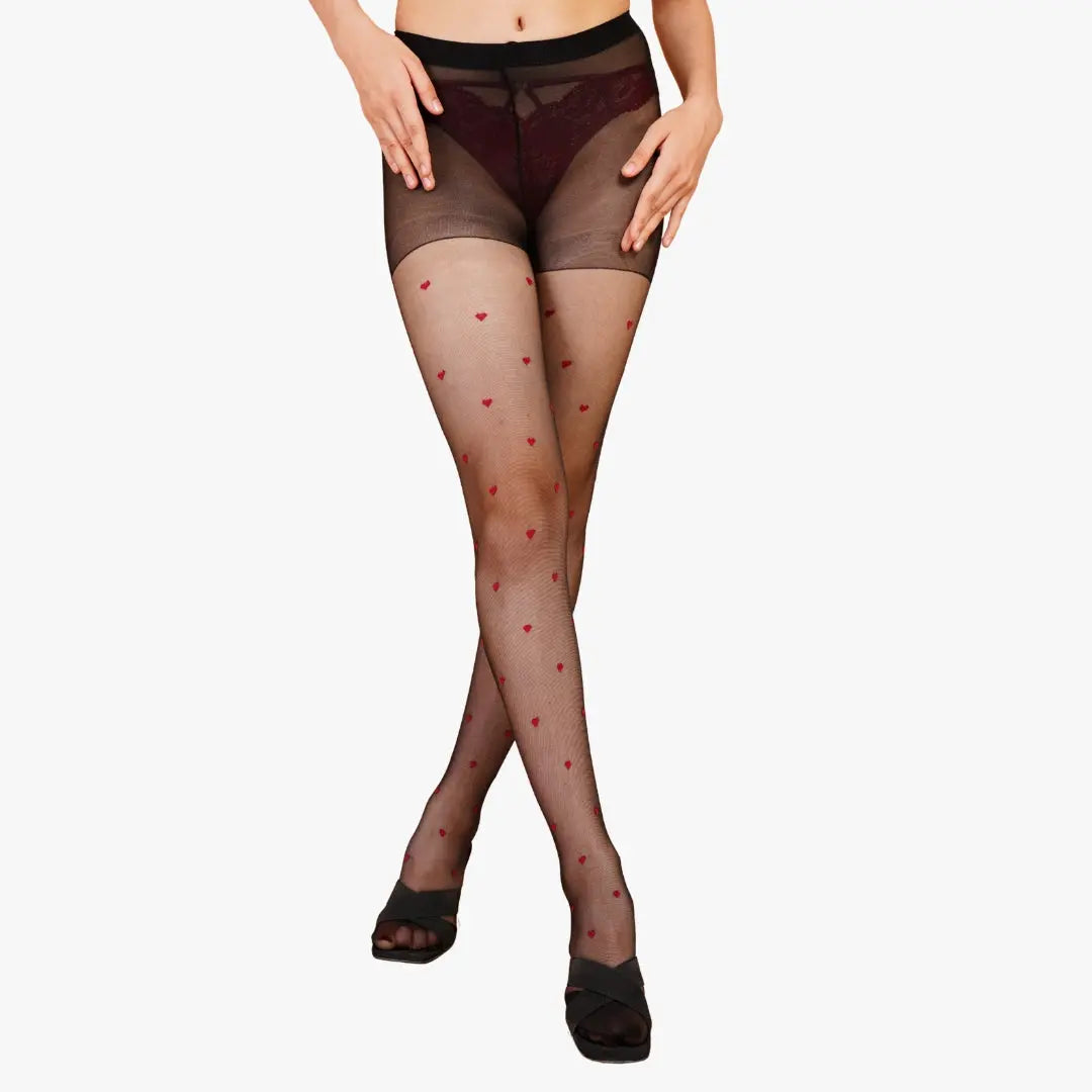 Amor Hearts Sheer Stockings