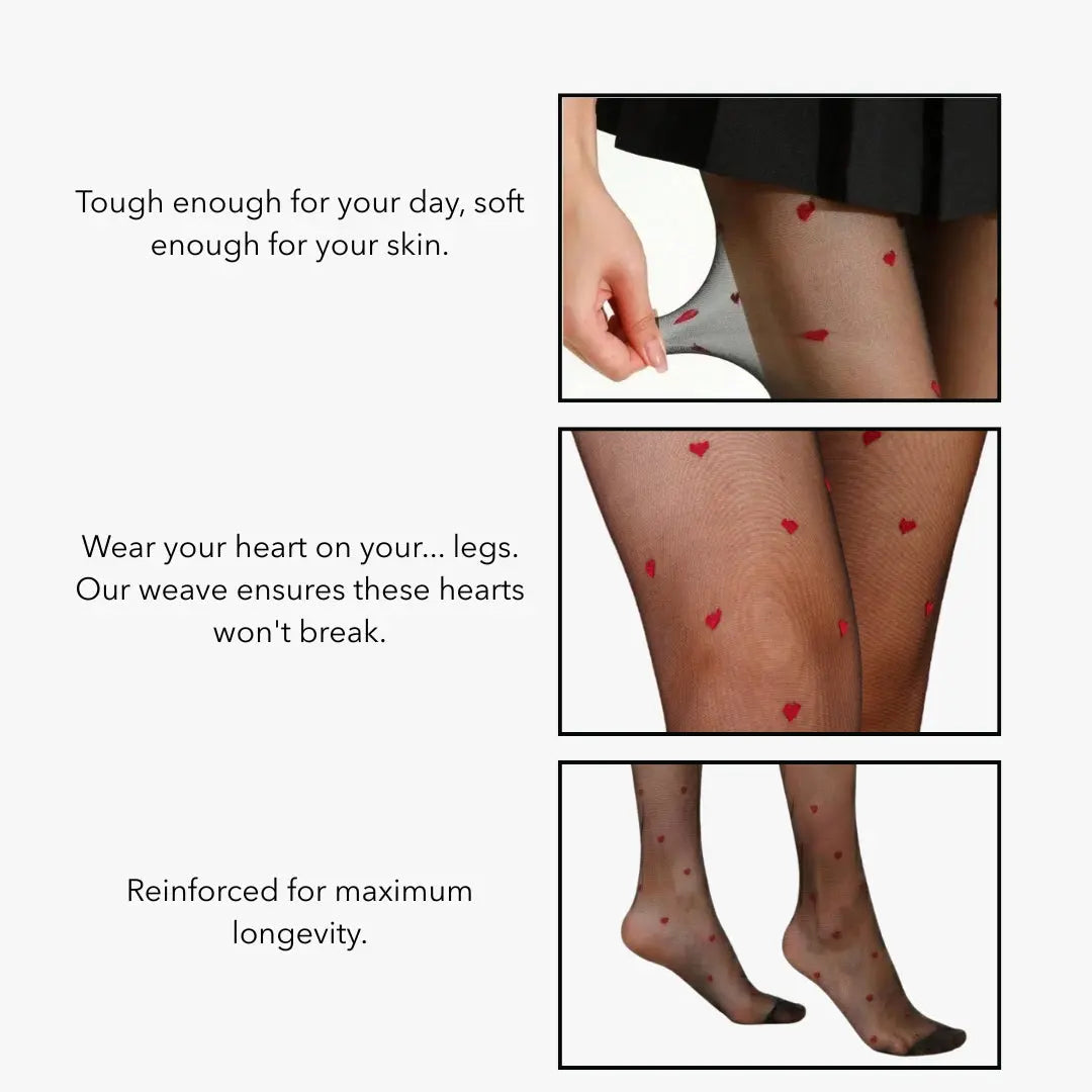 Amor Hearts Sheer Stockings