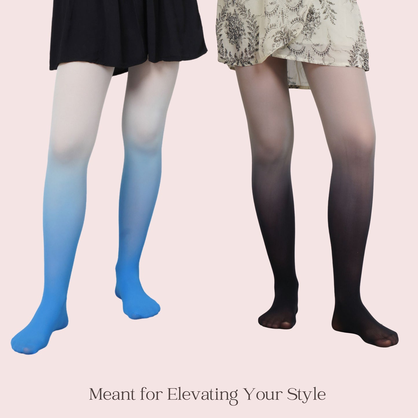 Dual Drama Gradient - Blue Ombre & Black Ombre Stockings