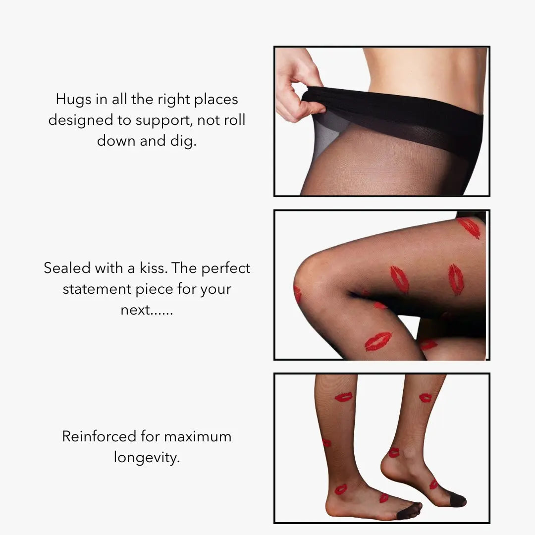 Rouge Sheer Red Lips Stockings