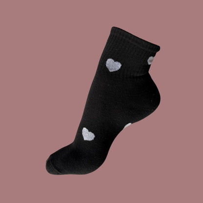 Cupid Socks – Heart Socks for Women in Black, White & Grey (Pack of 3)