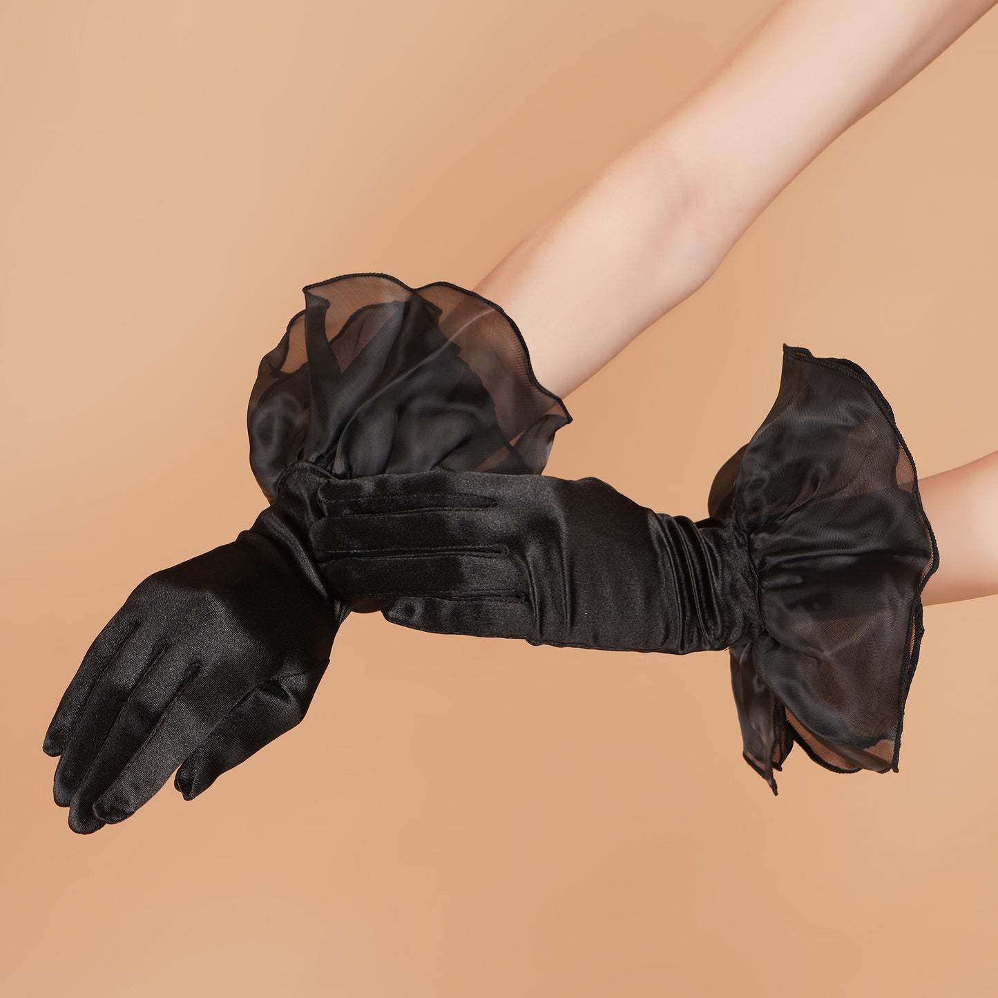 Calla Lily Gloves - Black Gloves