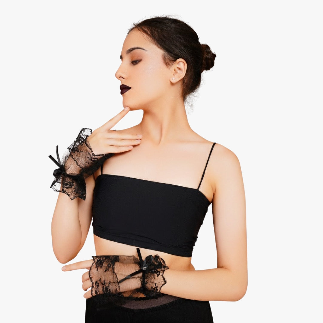 Iris Gloves - Black Sheer Gloves