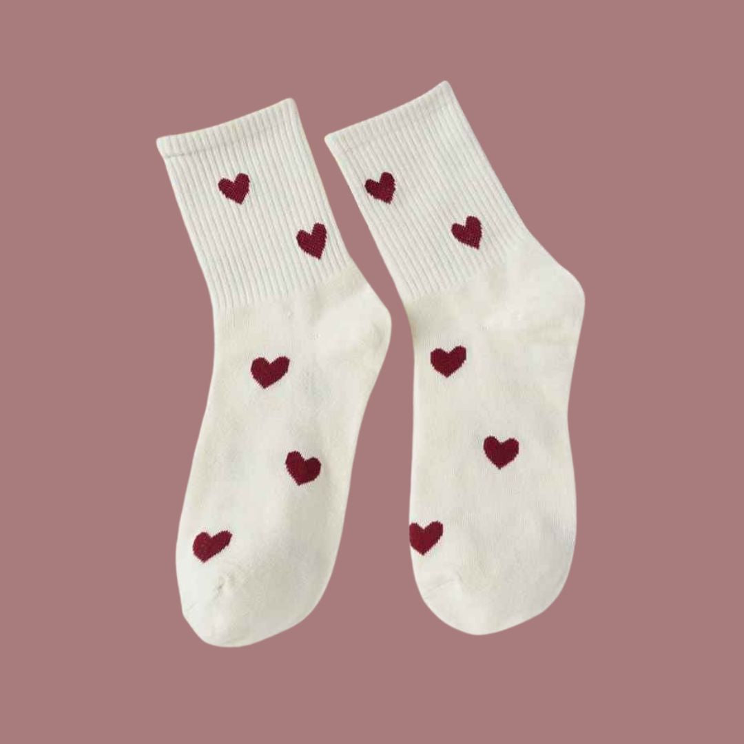 Cupid Socks – Heart Socks for Women in Black, White & Grey (Pack of 3)