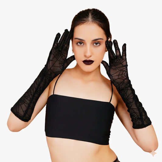 Belladonna Gloves - Black Long Gloves