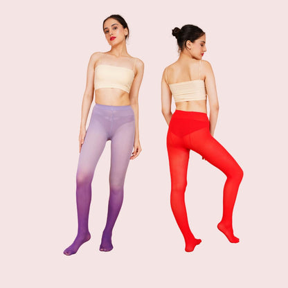 Radiant Reverie - Red and Purple Ombre Stockings
