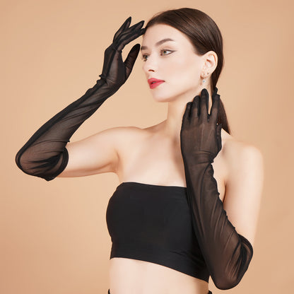 Nightshade Gloves - Black long Evening Gloves