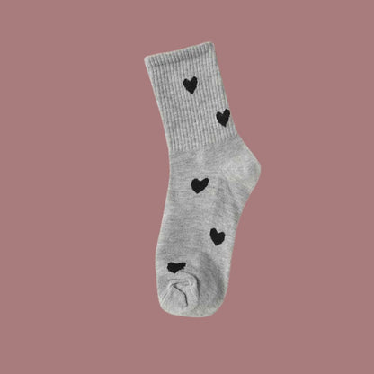 Cupid Socks – Heart Socks for Women in Black, White & Grey (Pack of 3)