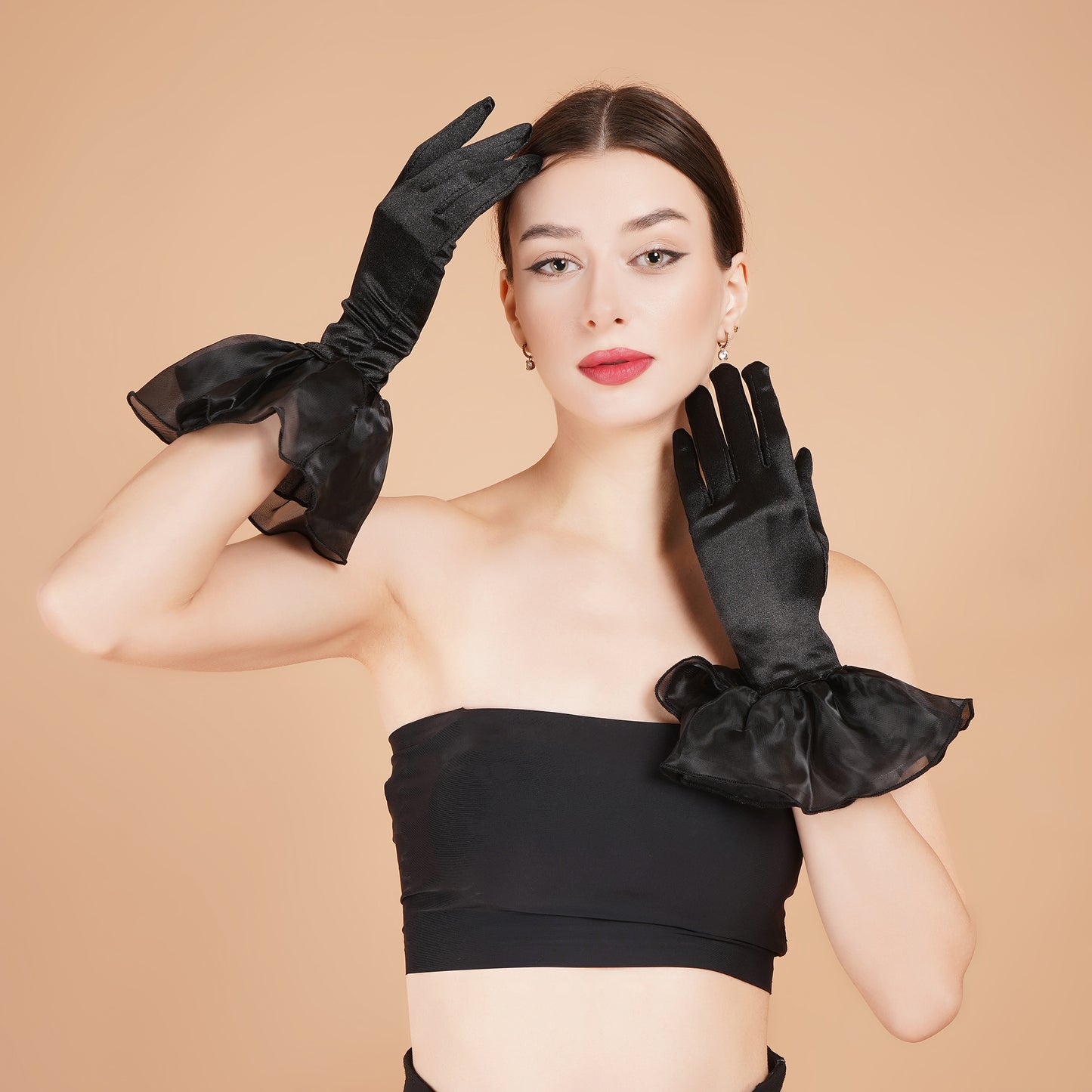 Calla Lily Gloves - Black Gloves