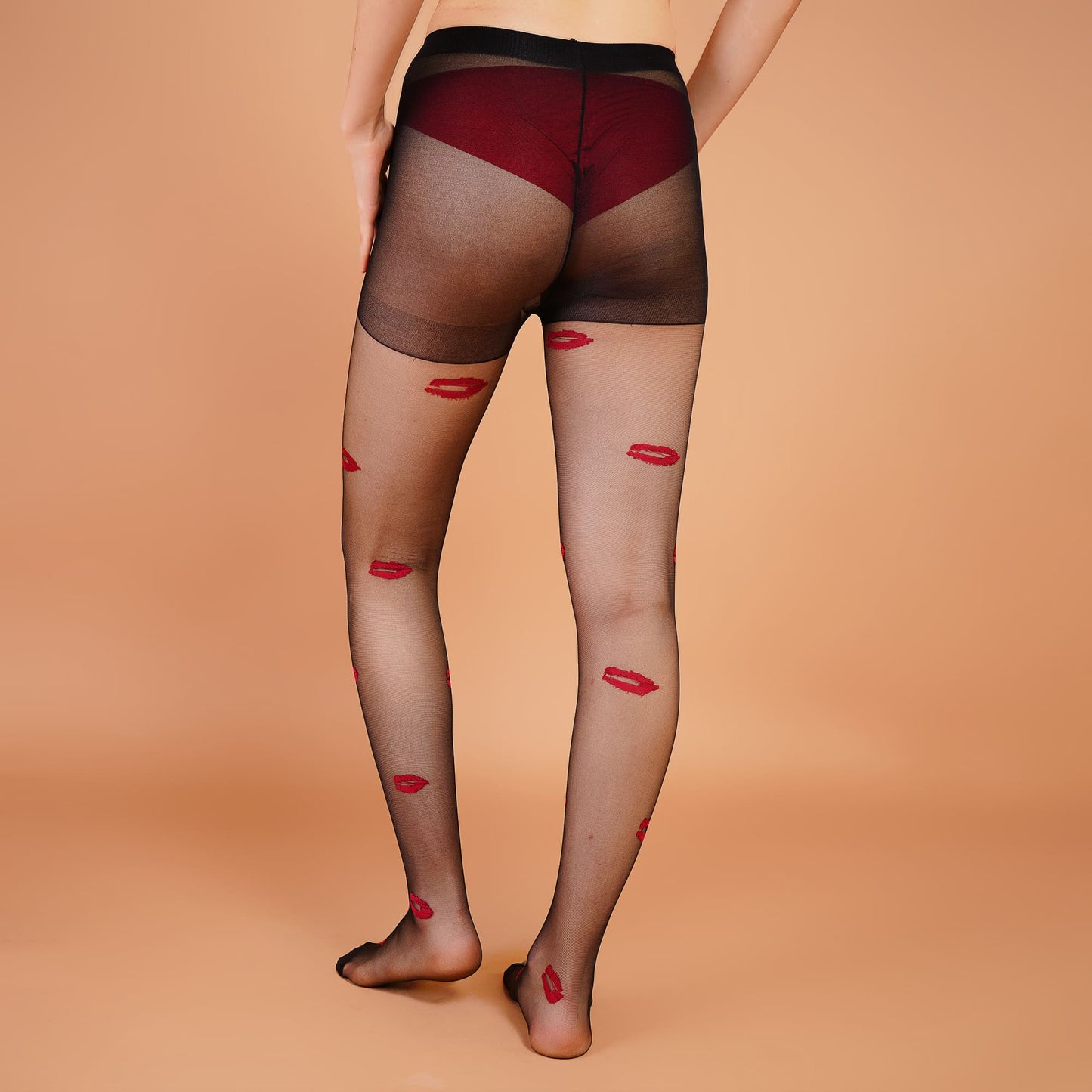 Rouge Red Lips Sheer Stockings
