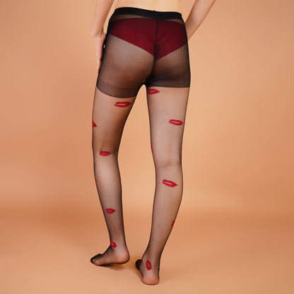 Rouge Red Lips Sheer Stockings
