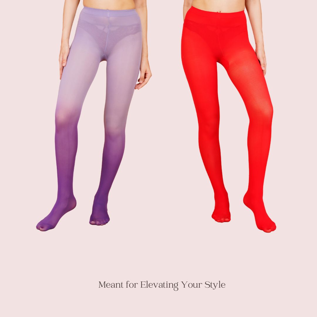 Radiant Reverie - Red and Purple Ombre Stockings
