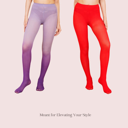 Radiant Reverie - Red and Purple Ombre Stockings